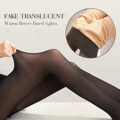 🎁Early Winter Discount-49% OFF🔥Flawless Legs Fake Translucent Warm Plush Lined Elastic Tights