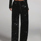 💖LAST DAY SALE 60% OFF🥰Women's Sequin Sparkle Wide Leg Pants with Elastic Waistband