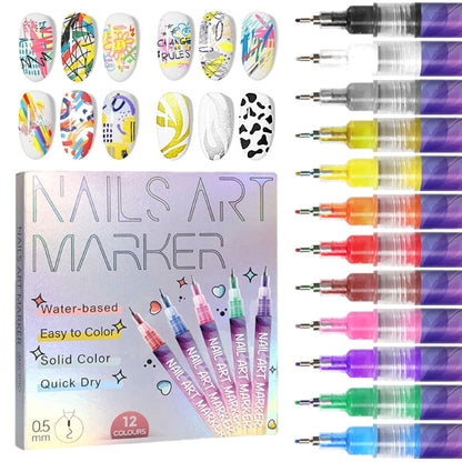 ⏰CHRISTMAS SPECIAL PRICE: ￡8.99!!⏳12 Colors Nail Art Pens Set🎨💅