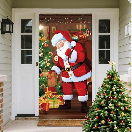 🎉Black Friday Sale 50% OFF🎉Santa Claus Door Frame Banner - Merry Christmas & Happy New Year🎅🎁